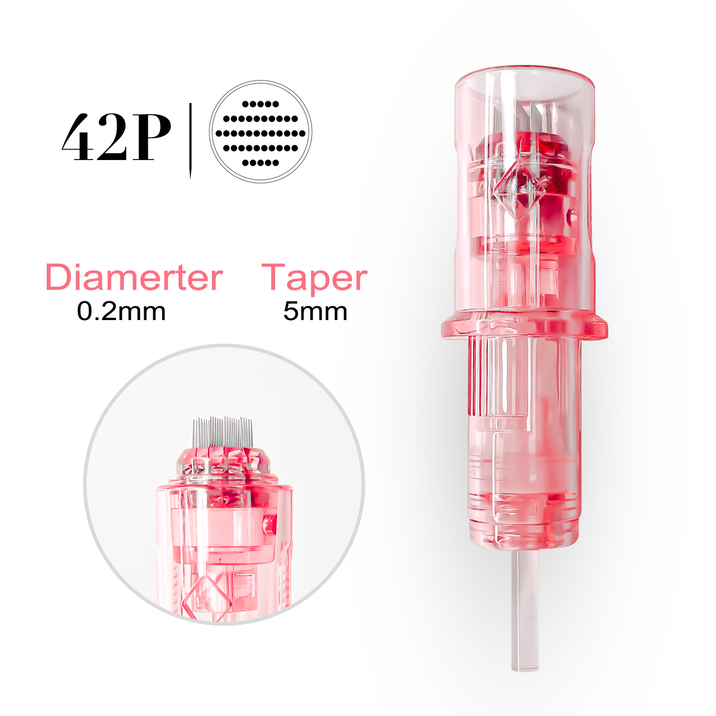 Pink Diamond Universal Cartridge 42P Microneedle (10Pcs/Box) - CharmingTattooSupply