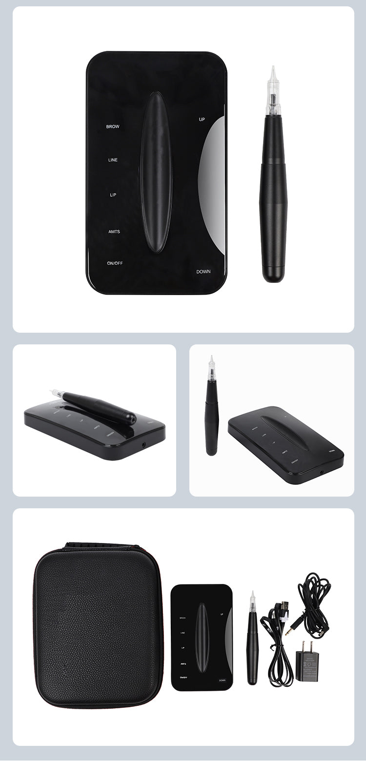 Black Shiny Battery PMU Machine - CharmingTattooSupply