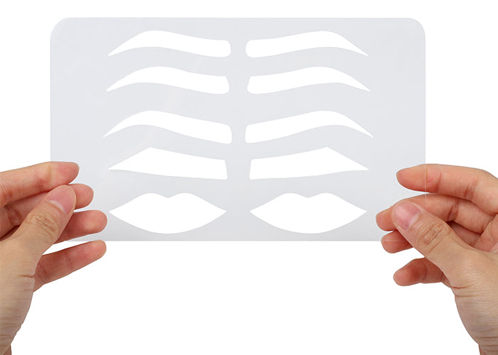 Acrylic Brow and Lip Stencils Template (4 eyebrow shapes 1 lip shape) - CharmingTattooSupply