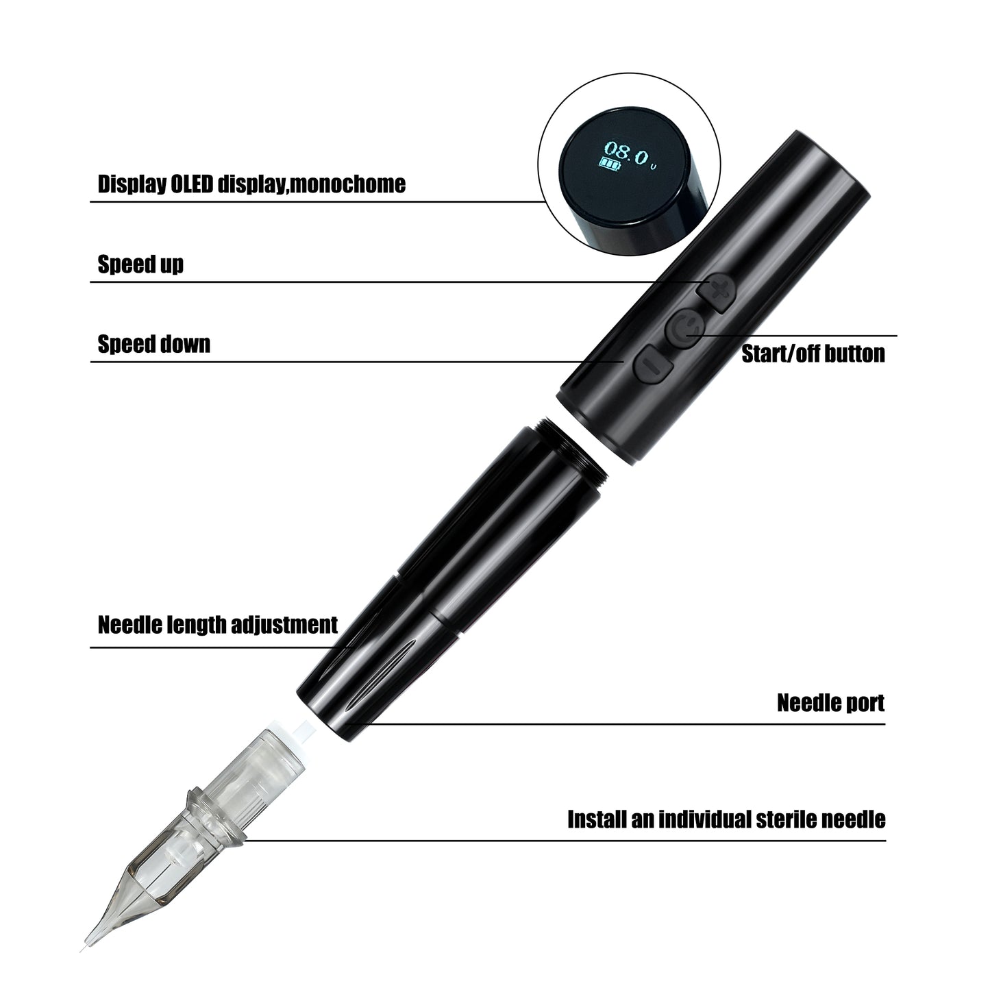 YD BLINK MIX WIRELESS BLACK PMU MACHINE - CharmingTattooSupply