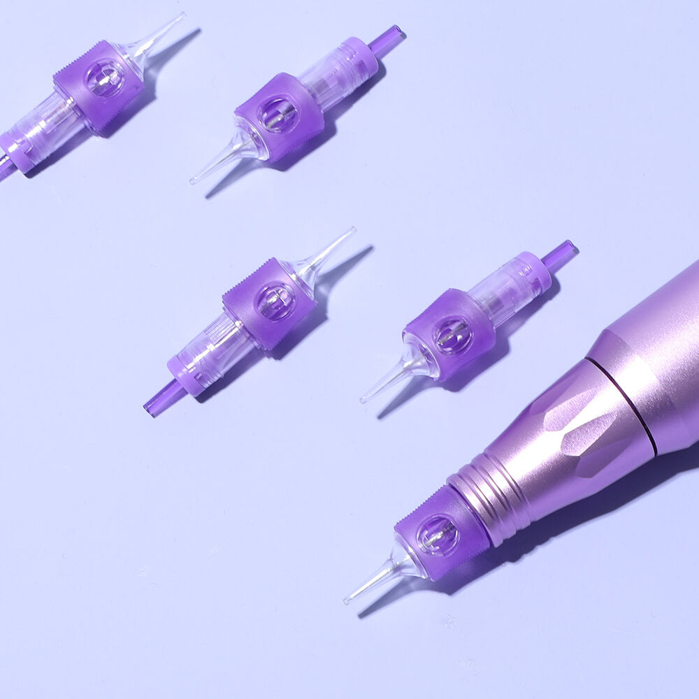 YD Violet Precision PMU Needles 1RL/3RL – Medical-Grade 316L Steel Cartridges for Nano Brows, Lips & SMP | Bulk 50% Discounts