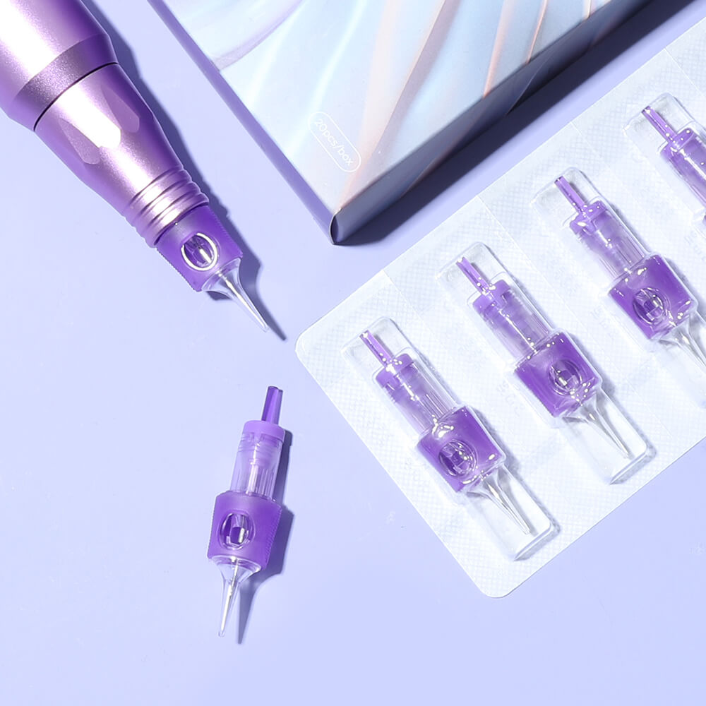 YD Violet Precision PMU Needles 1RL/3RL – Medical-Grade 316L Steel Cartridges for Nano Brows, Lips & SMP | Bulk 50% Discounts