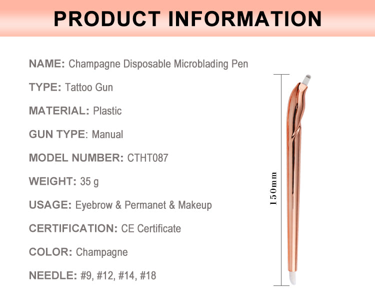 Champagne Luxury Disposable Microblading Pen