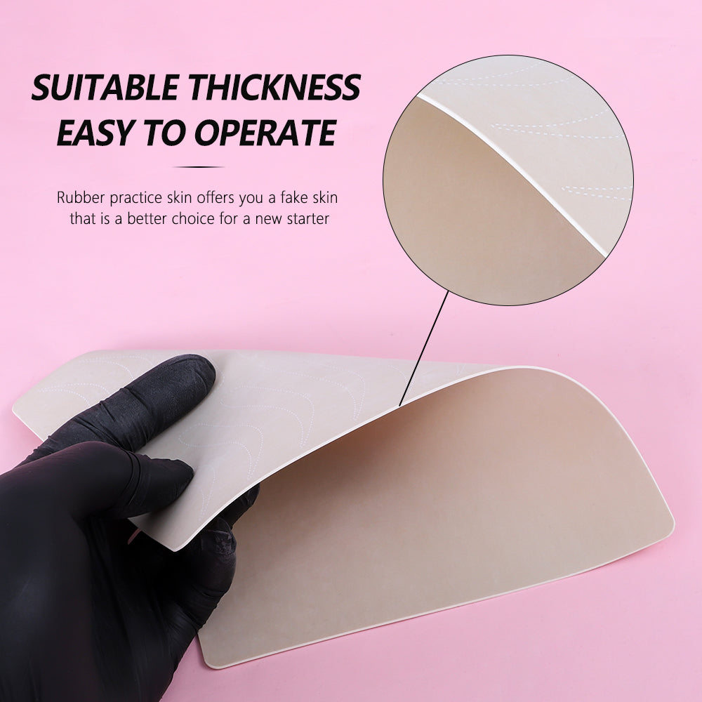 Inkless Practice Skin With White dotted line Eyebrows - CharmingTattooSupply
