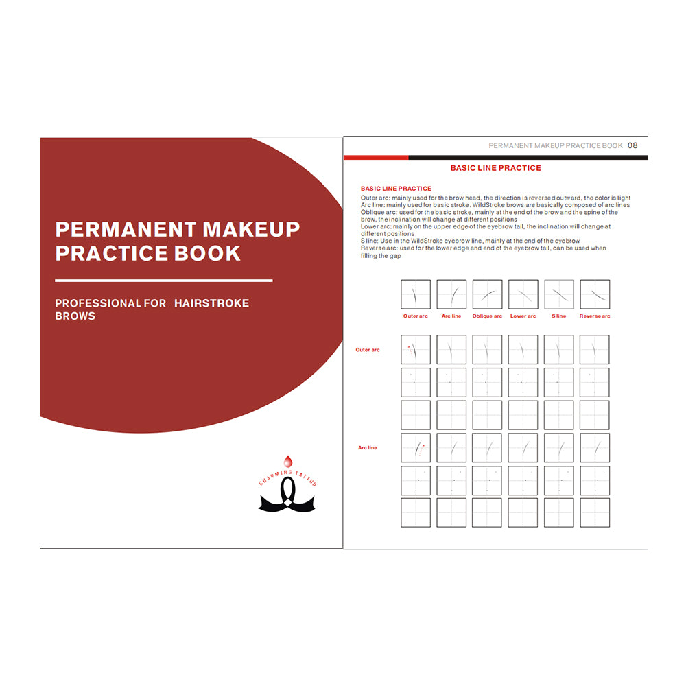 English Practice Book for Hairstroke - CharmingTattooSupply