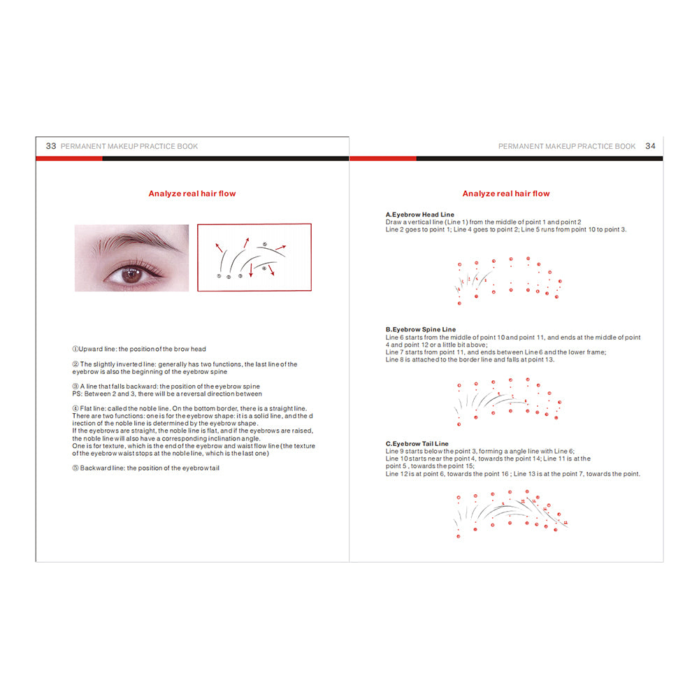 English Practice Book for Hairstroke - CharmingTattooSupply