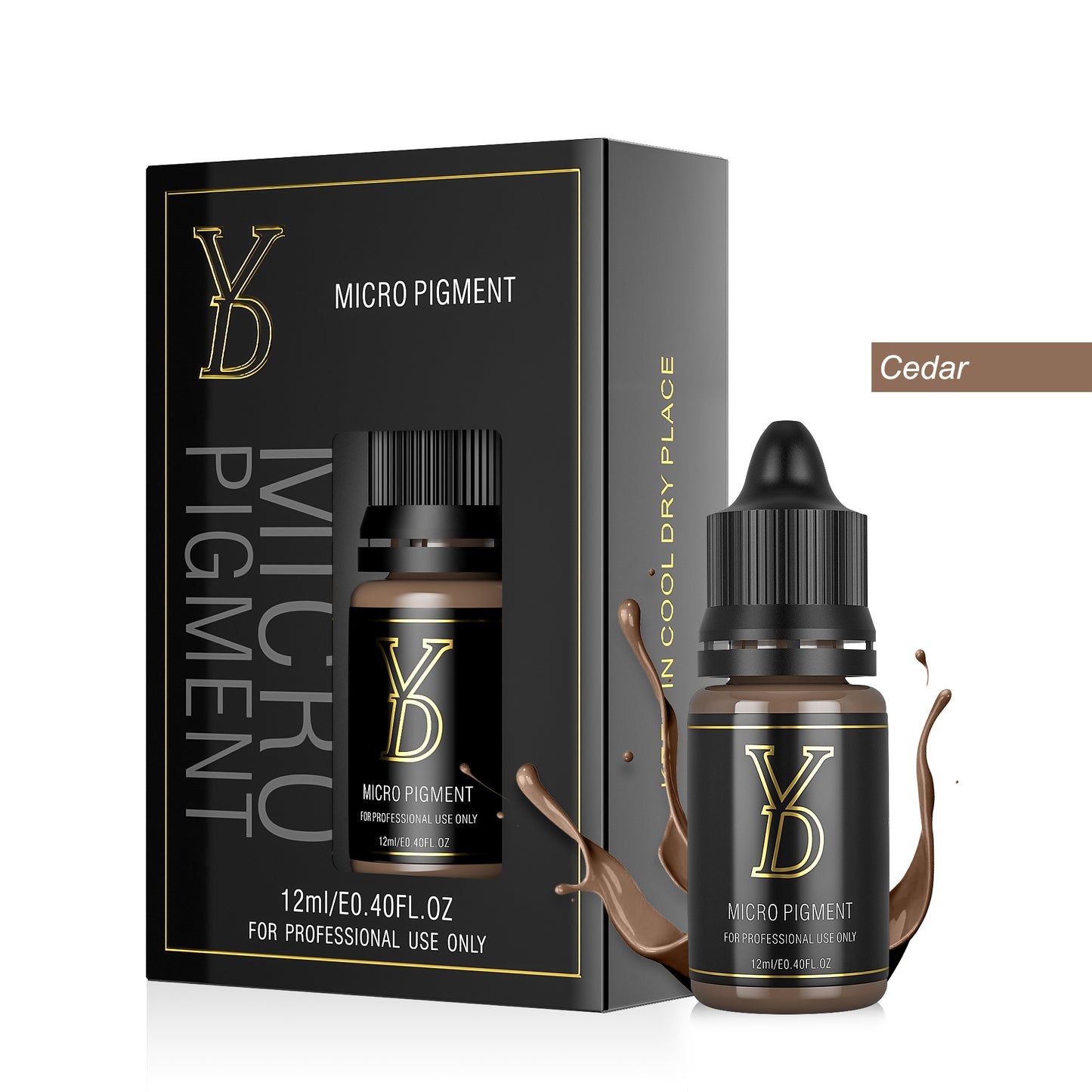 Cedar - YD Organic Liquid Eyebrow Permanent Makeup Pigment | Neutral Brown Green Undertone | Shading & Stroke Effects