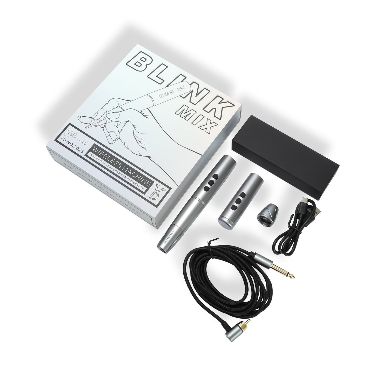 YD BLINK MIX WIRELESS SILVER PMU MACHINE - CharmingTattooSupply
