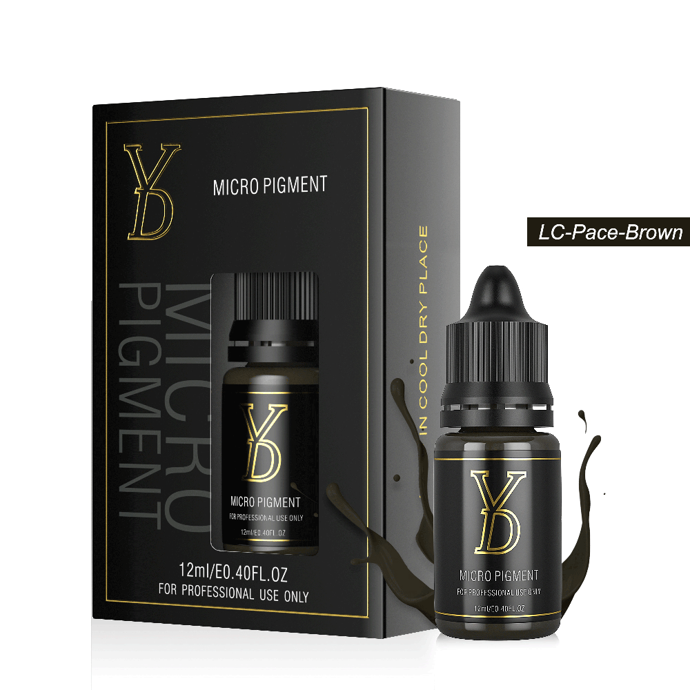 LC Pace Brown - YD Organic Liquid Eyebrow Permanent Makeup Pigment | Lighter Than Pace Brown | Yellow Based | White Skin Tone | Soft Strokes