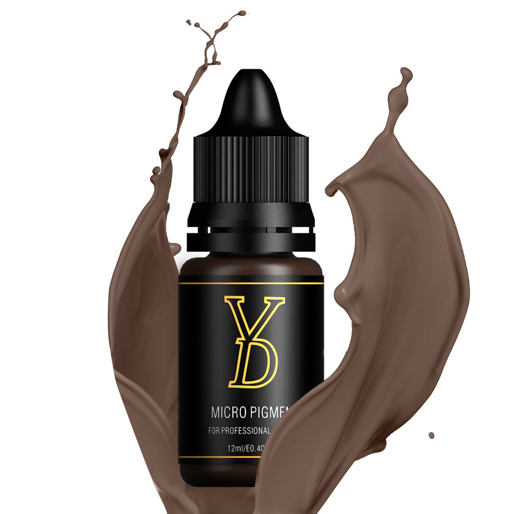 Light Brown - YD Organic Liquid Eyebrow Permanent Makeup Pigment | Base Shading | Small Strokes | 3D Brows