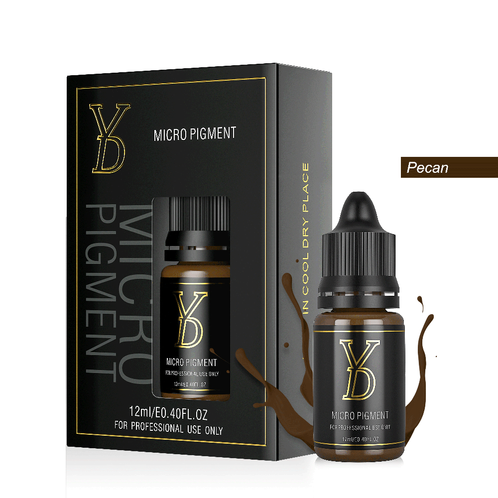 Pecan - YD Organic Liquid Eyebrow Permanent Makeup Pigment | Neutral Light Brown | Pale Skin Blonde Hair | Nano Stroke Shade