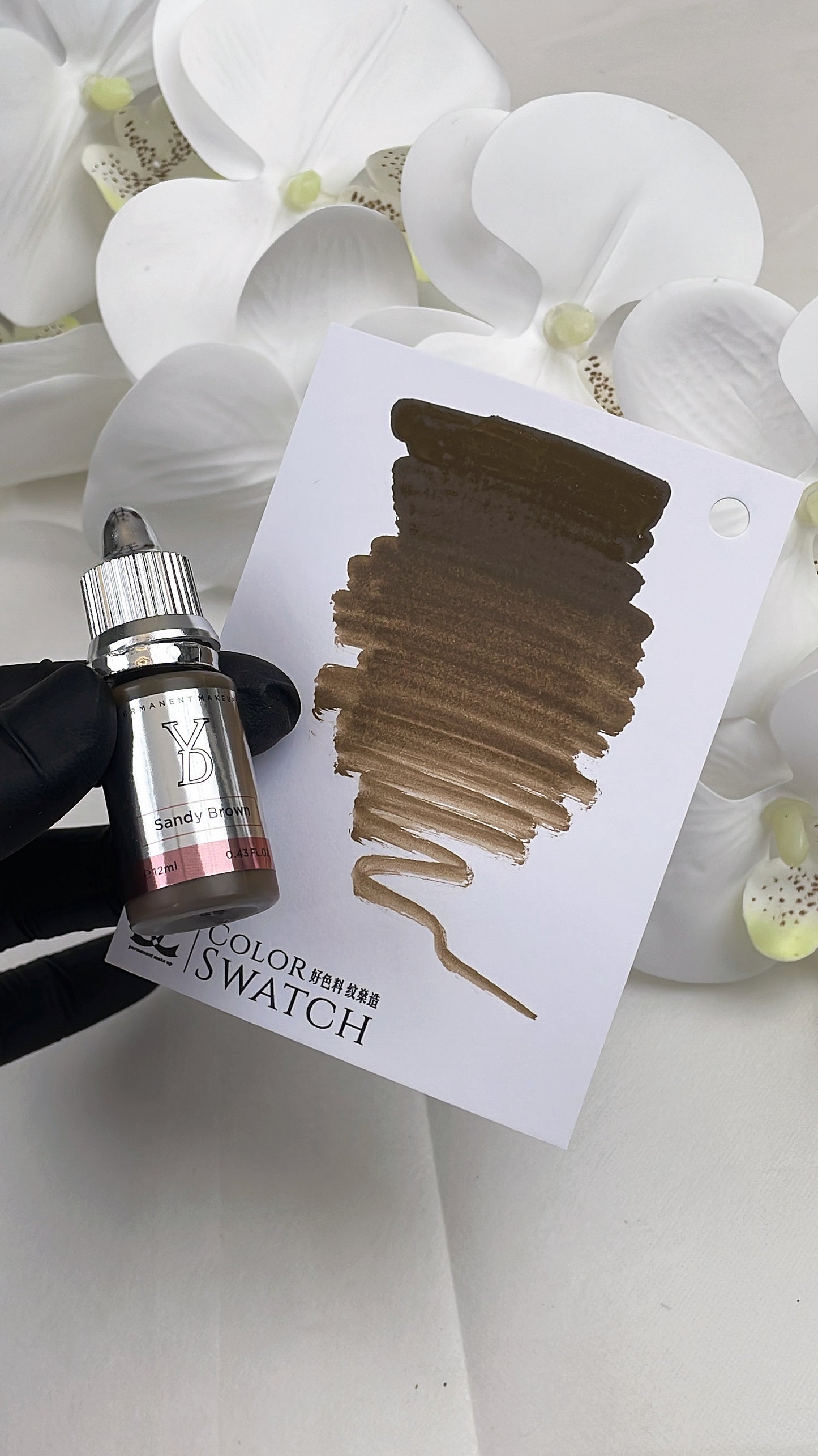 YDPMU Hairstroke Brows Hybrid Pigment Set – Professional Microblading & PMU Eyebrow Ink | 5 Brown Tones | Powder Liquid | 2–4 Year Retention | 12ml