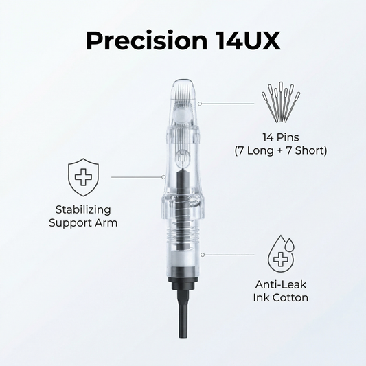 14UX Microblading Needle – 14-Pin U-Shaped Professional PMU Machine Needle for Powder Brows & Shading