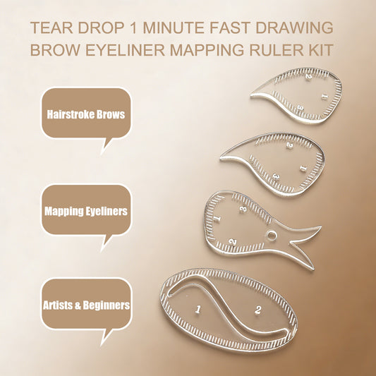Hairstroke Brow & Eyeliner Mapping Ruler - 4 Piece Set