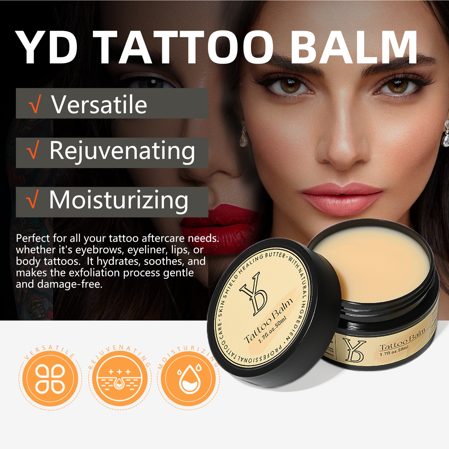 YD Tattoo Balm For Tattoo aftercare (Eyebrow ;Lip;Tattoo body) (50ml)