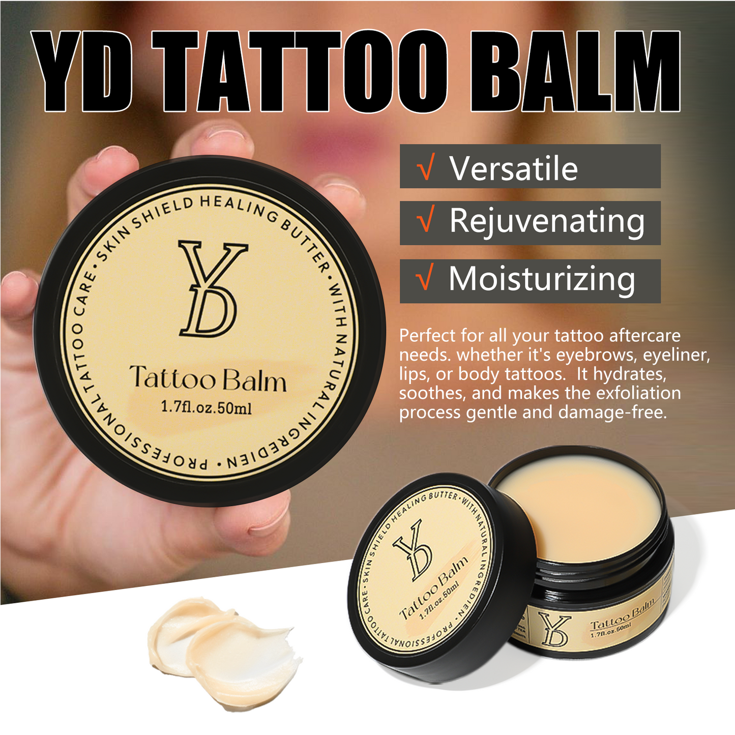 YD Tattoo Balm For Tattoo aftercare (Eyebrow ;Lip;Tattoo body) (50ml)
