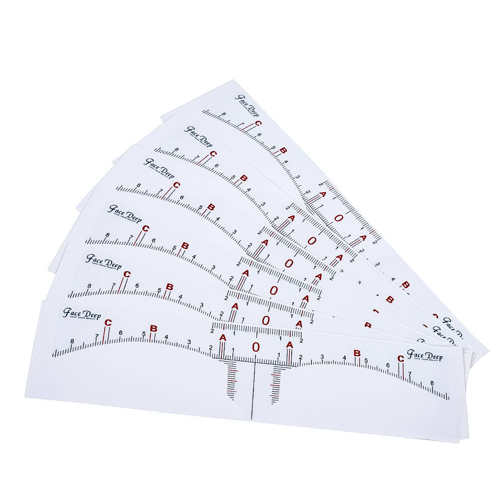 FACE DEEP TRANSPARENT EYEBROW RULER STICKER (50PCS/BAG) - CharmingTattooSupply