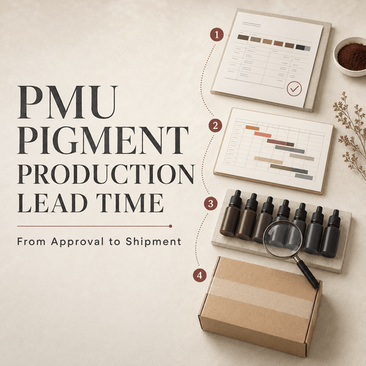 PMU pigment production lead time from project approval and production scheduling to quality control and shipment