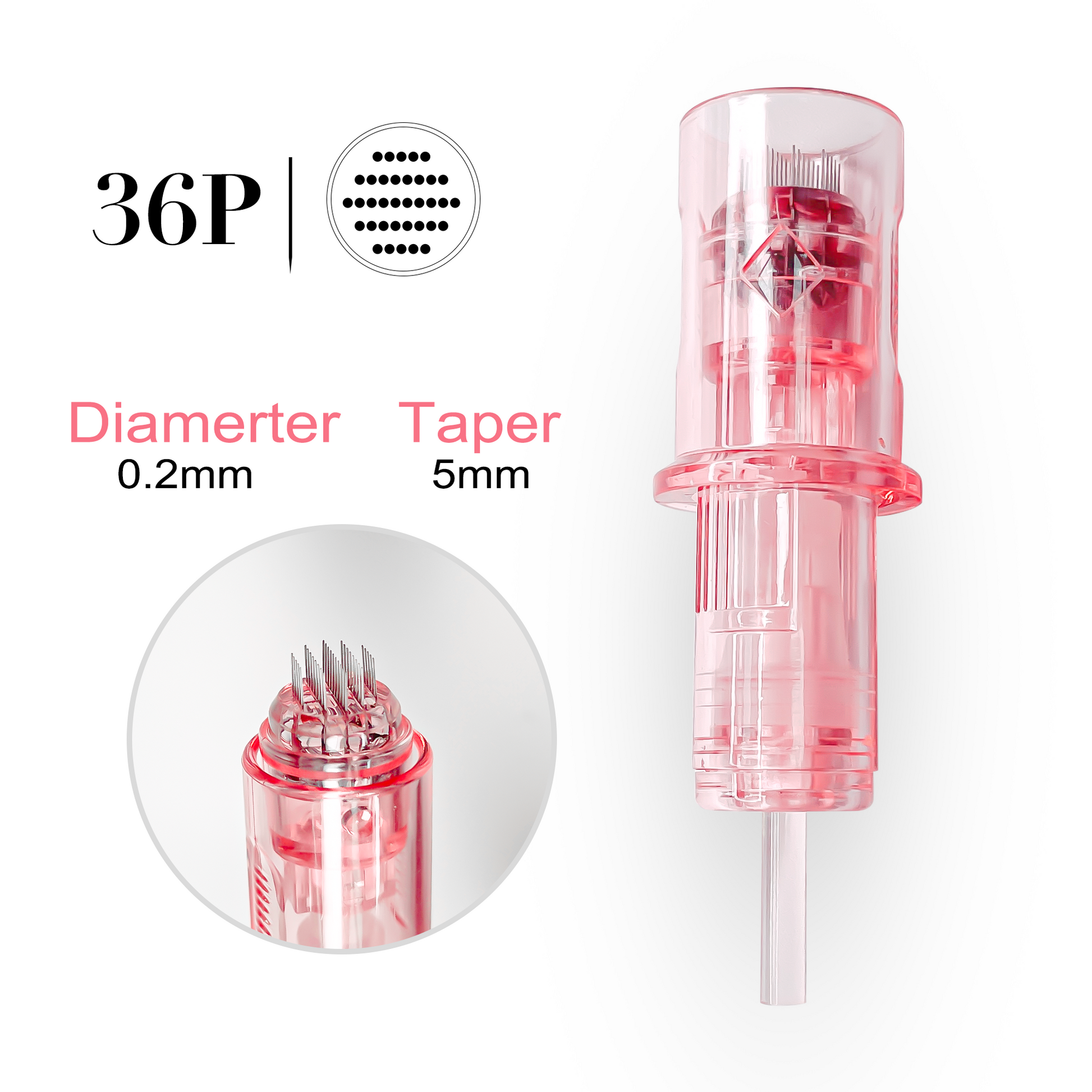 Pink Diamond Universal Cartridge 36P Microneedle (10Pcs/Box) - CharmingTattooSupply