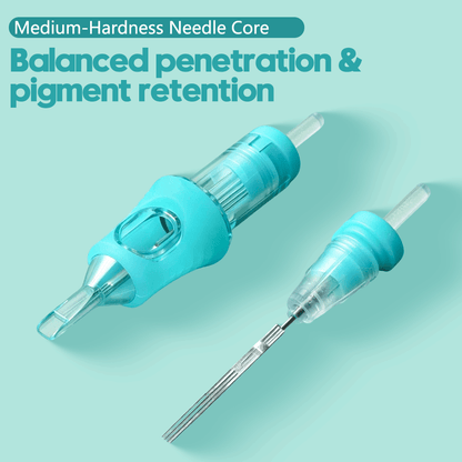 YDPMU Mint Green PMU Cartridge Needles – 316 Medical Grade, EO Sterilized, 10Pcs/Box