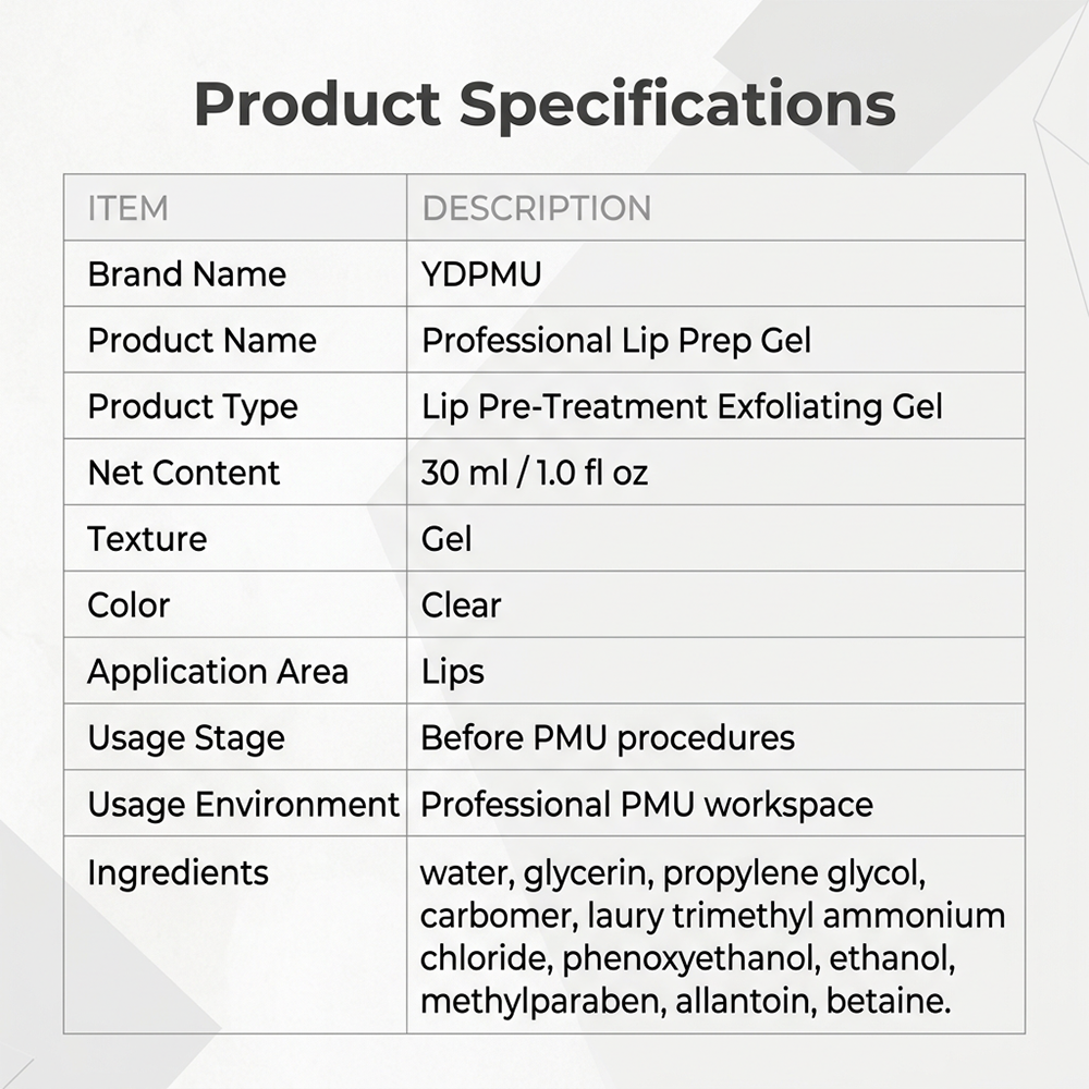 YDPMU Professional Lip Prep Gel | PMU Lip Blush Pre-Treatment Numbing & Prep Gel