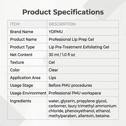 YDPMU Professional Lip Prep Gel | PMU Lip Blush Pre-Treatment Numbing & Prep Gel