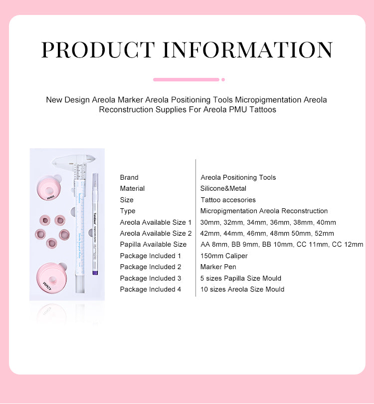 Areola Tattoo Measurement Tool - CharmingTattooSupply