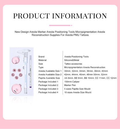 Areola Tattoo Measurement Tool - CharmingTattooSupply
