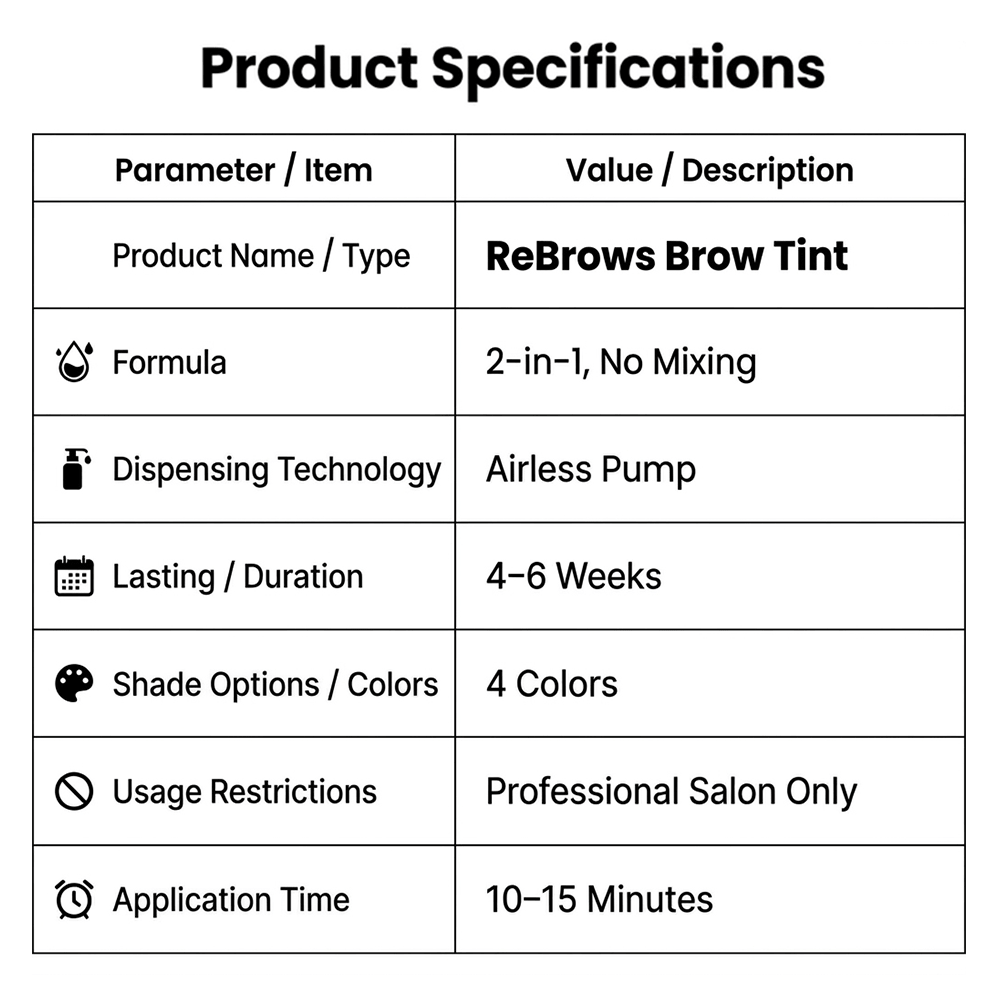 Rebrows 2-in-1 Eyebrow Tint – Professional Brow Tinting & Styling Solution | Long-Lasting Brow Color