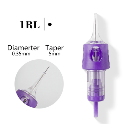 YD Violet Precision PMU Needles – Medical Grade 1RL & 3RL Professional Cartridge Needles for PMU & Microblading