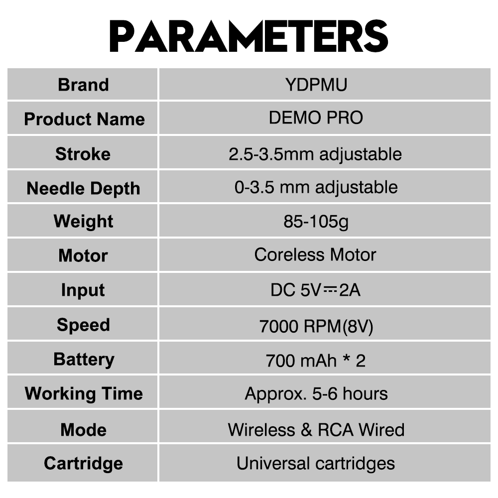 YDPMU Demo Pro – Professional Wireless Permanent Makeup Machine