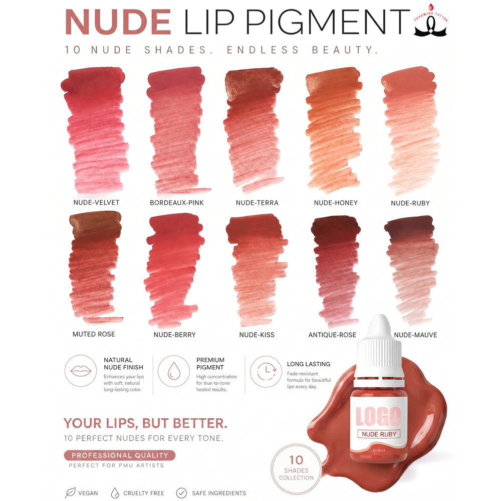 YDPMU Nude Organic Lip Pigment 6ml | PMU Lip Color