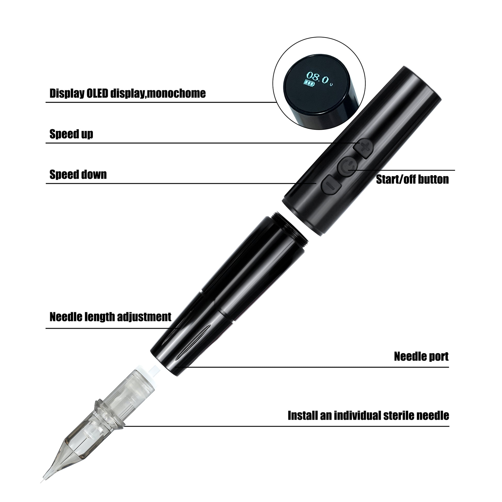 YD BLINK MIX WIRELESS BLACK PMU MACHINE - CharmingTattooSupply