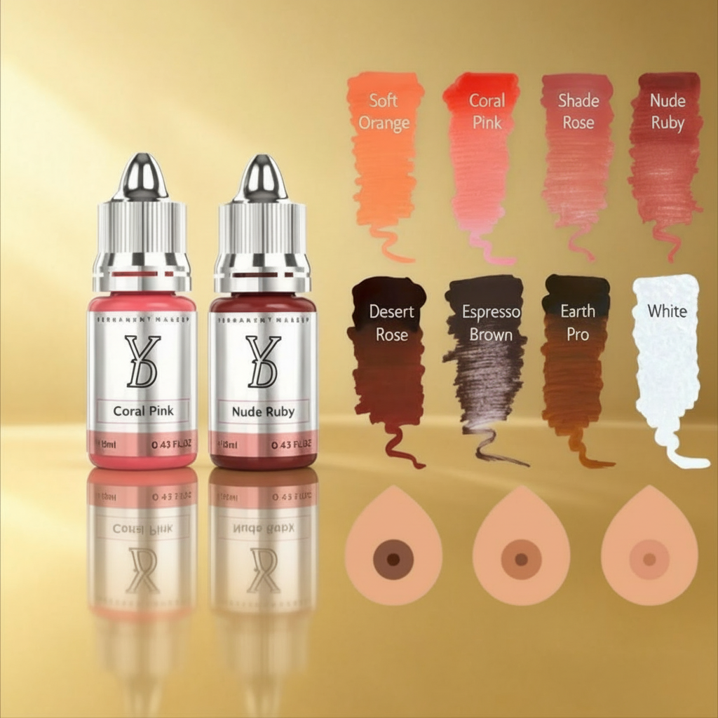 Areola Tattoo Pigment Series - Professional Powder PMU Pigment Set (8 Colors)