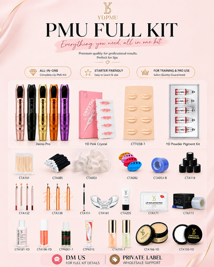 YDPMU Complete Lip Blush PMU Starter Kit – DEMO Pro Machine, 5 Pigments & Professional Supplies
