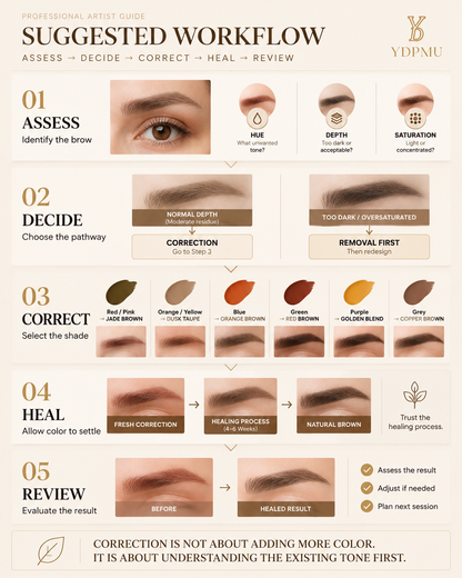 YDPMU Brow Correction System – 6 Correction Shades + Removal Solution