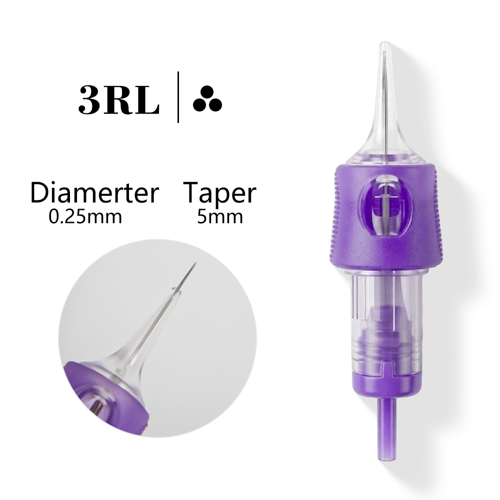 YD Violet Precision PMU Needles – Medical Grade 1RL & 3RL Professional Cartridge Needles for PMU & Microblading