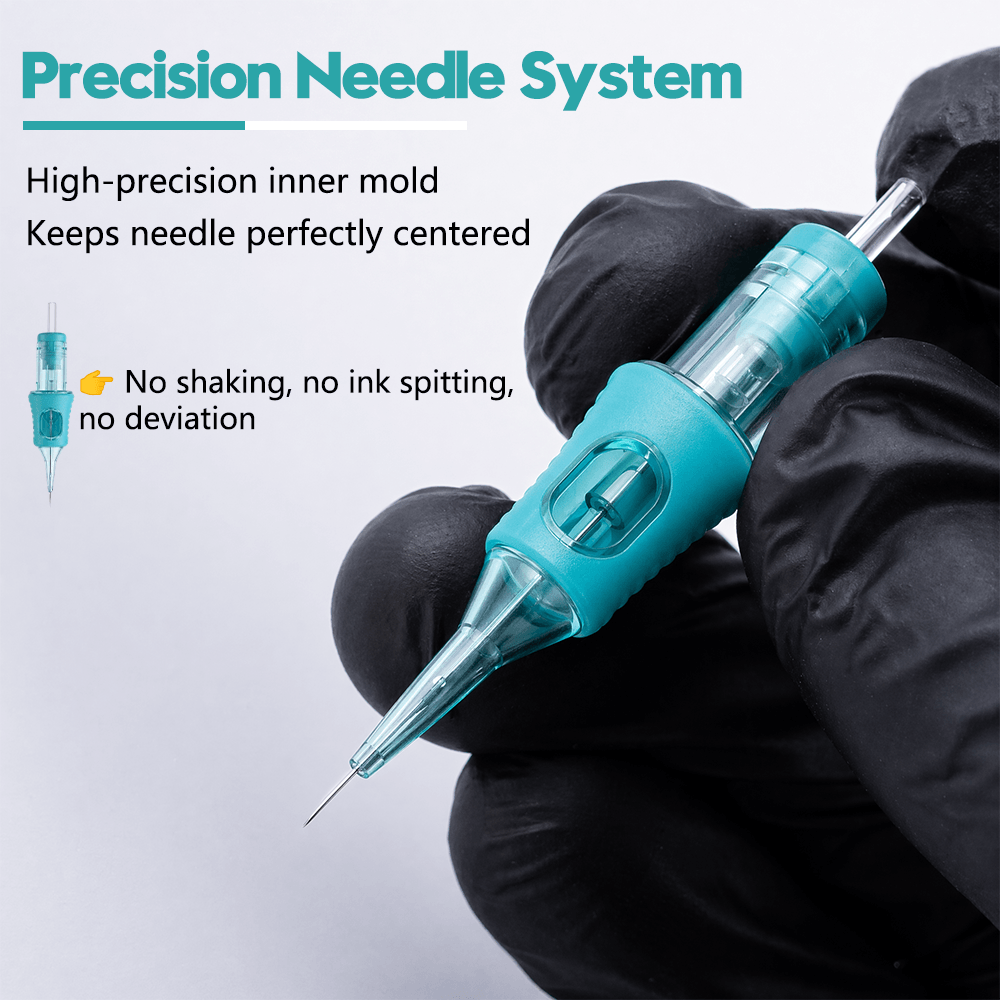YDPMU Mint Green PMU Cartridge Needles – 316 Medical Grade, EO Sterilized, 10Pcs/Box