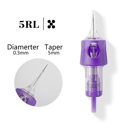 YD Violet Precision PMU Needles – Medical Grade 1RL & 3RL Professional Cartridge Needles for PMU & Microblading