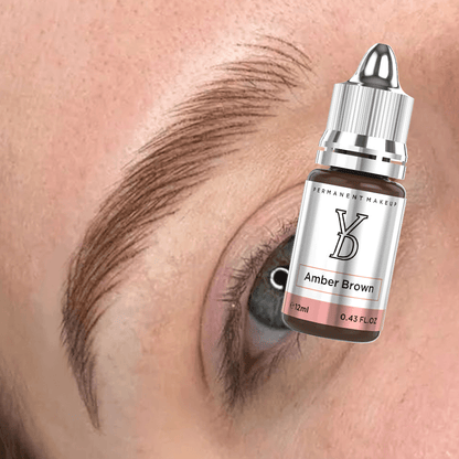 Amber Brown – YDPMU Powder Hybrid Liquid Pigment for Brows | Warm Amber Brown PMU Eyebrow Pigment