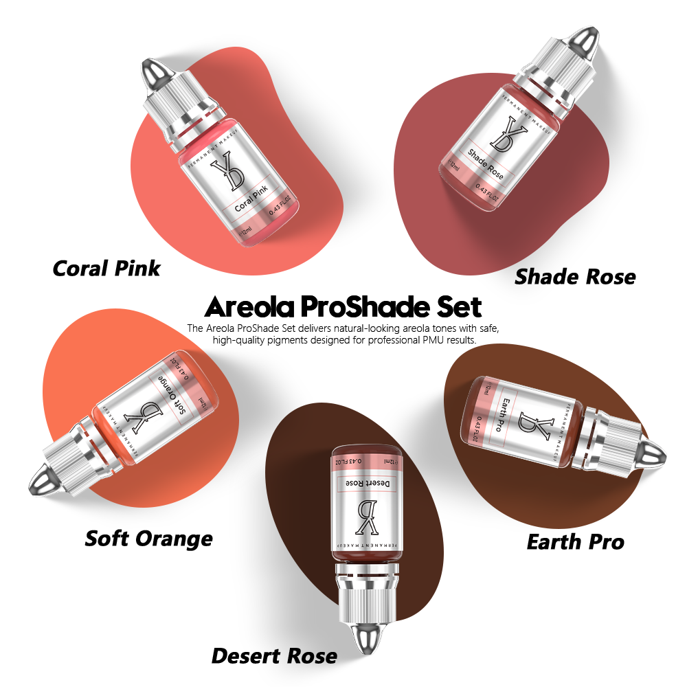 Areola ProShade 5-Color Set – Complete Areola Restoration Kit | Professional PMU Pigment