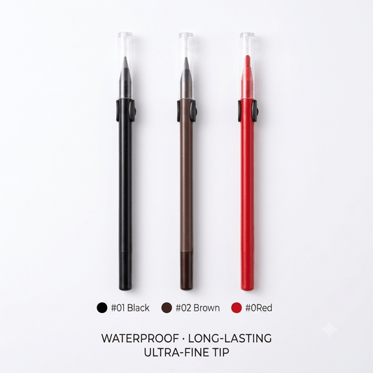 Artbrow Waterproof Eyebrow Pencil Knife on the Cap | Ultra-Fine Tip | Black, Brown, Red