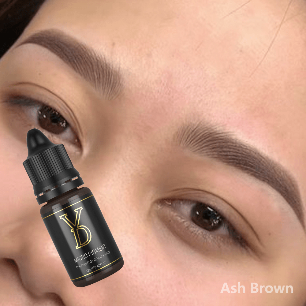 Ash Brown – YDPMU Organic Liquid Eyebrow PMU Pigment | Cool Ash Brown Brow Ink for Natural Definition