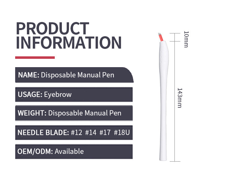 White Slant Disposable Microblading Pen
