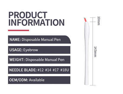 White Slant Disposable Microblading Pen