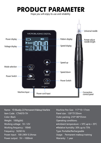 YD Bluesky PMU Machine - CharmingTattooSupply