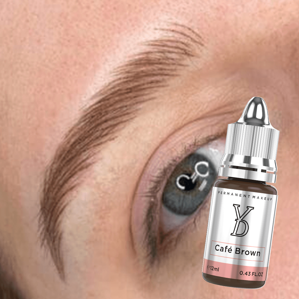 Cafe Brown – YDPMU Powder Hybrid Liquid Pigment for Brows | Rich Cafe Brown PMU Eyebrow Pigment