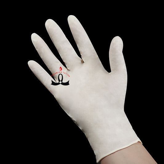 White Disposable Latex Gloves 100pcs/Box - CharmingTattooSupply
