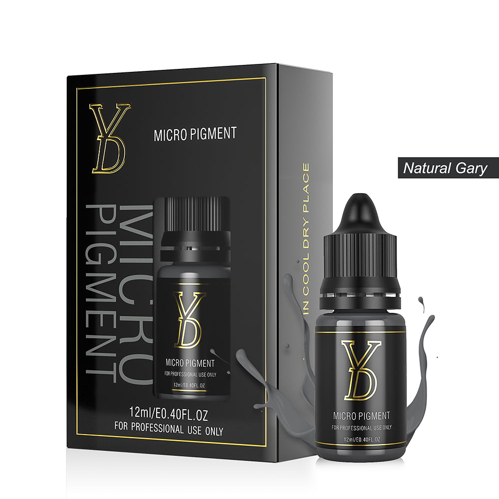 Natural Gray – YDPMU Organic Liquid Eyebrow PMU Pigment | Pure Gray Brow Ink for Silver & Gray Hair