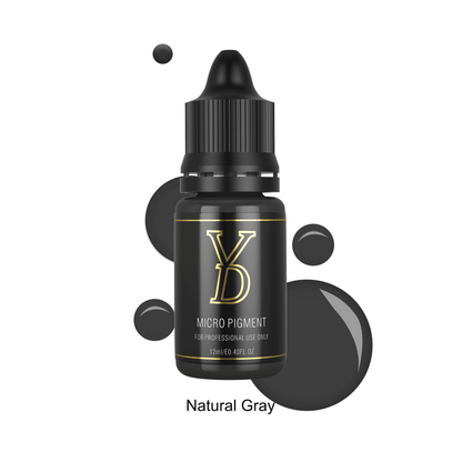 Natural Gray – YDPMU Organic Liquid Eyebrow PMU Pigment | Pure Gray Brow Ink for Silver & Gray Hair
